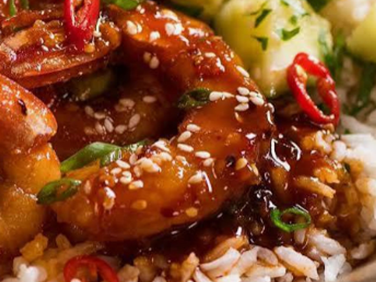 Prawn Chili Dry With Rice